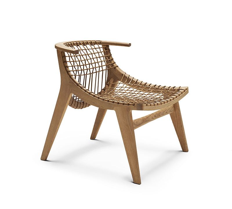 Klismos Lounge Chair with felt gliders Knoll International